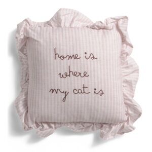 NWT ⚜️💖⚜️ VALERIE & AMELIA “Home is Where My Cat Is" throw pillow